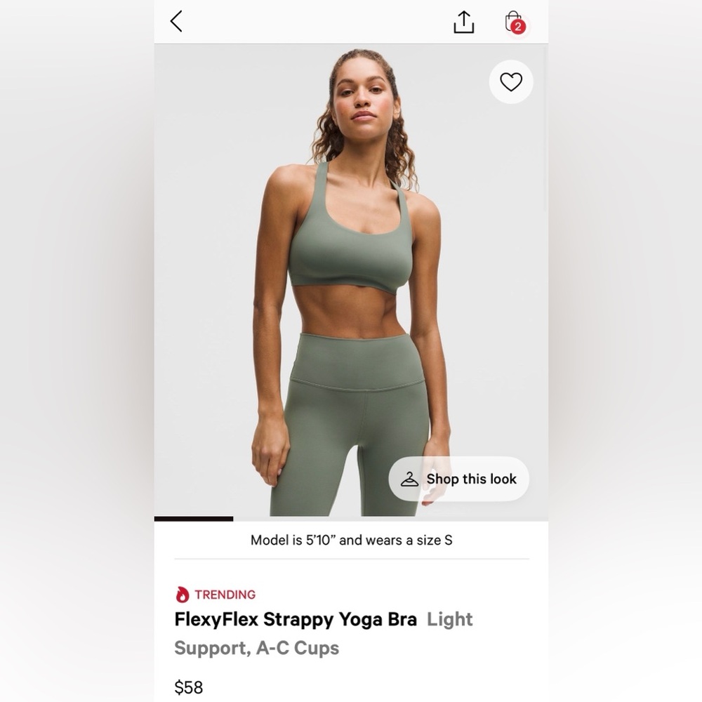 Lululemon FlexyFlex Strappy Yoga Bra - A-C cups - Palm Deco - S/M - Picture 4 of 5